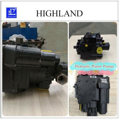 Variable Displacement Black Hydraulic Piston Pump 35Mpa Rated Pressure Plywood Case